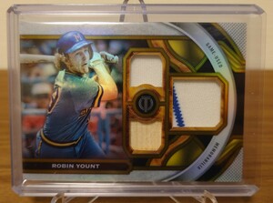 2023 topps tribute milwaukee brewers robin yount triple relic /75 トリビュート ブリュワーズ ロビン ヨーント ジャージ バット