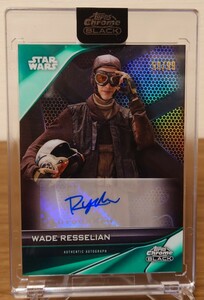 topps chrome black star wars ryder mclaughlin as wade resselian green /99 スターウォーズ