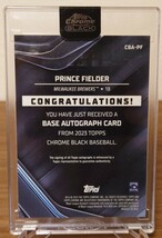 2023 topps chrome black milwaukee brewers prince fielder base autograph ブリュワーズ プリンス・フィルダー 直書き_画像2