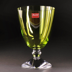【開】フランス『バカラBaccarat』 クリスタル「ベガ」 イエローグリーン スモールグラス H14cm SG94