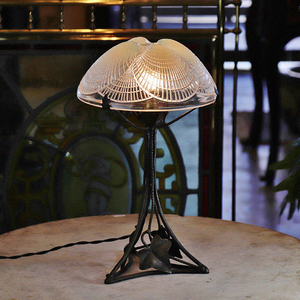 [.][ Rene *lalikLalique] work 1924 year departure table [ko key yuCoquilles No3201] iron ground table lamp SG32