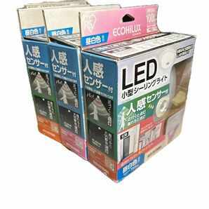 LED 人感センサー付き小型シーリングライト　３本セット