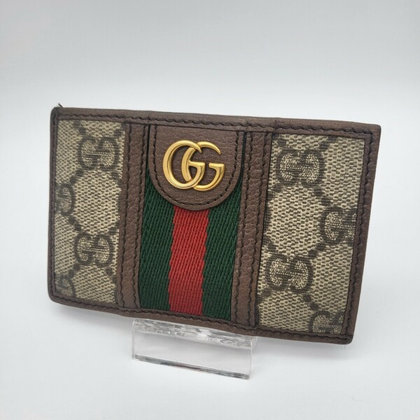 GUCCI グッチ 定期入れ カードケース パスケース シェリーライン オフィディア GGスプリーム レザー