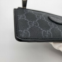 GUCCI グッチ ロゴ コインケース カードケース 財布 GGシュプリーム レザー ブラック 黒 メンズ_画像5