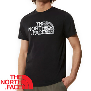 【新品本物 EU購入】THE NORTH FACE ノースフェイス■ Woodcut Dome Tee ■ ブラック / M ■ハーフドーム Tシャツ 海外限定