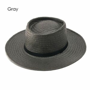  женский бумага канотье HAT/ соломинка шляпа / пшеница .. шапочка новый товар серый 