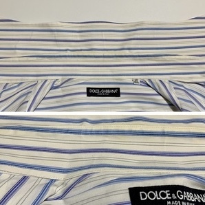 【中古 美品】★DOLCE＆GABBANA★ドルチェ＆ガッバーナ★ 長袖シャツ マルチストライプ/ブルー系 size40 イタリア製 100116の画像5