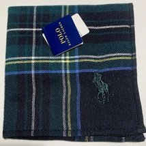 【新品・未使用】★POLO RALPH LAUREN★ポロ ラルフローレン★　ハンドタオル　ネイビー/グリーンチェック柄　中国製　綿100％　100128_画像2