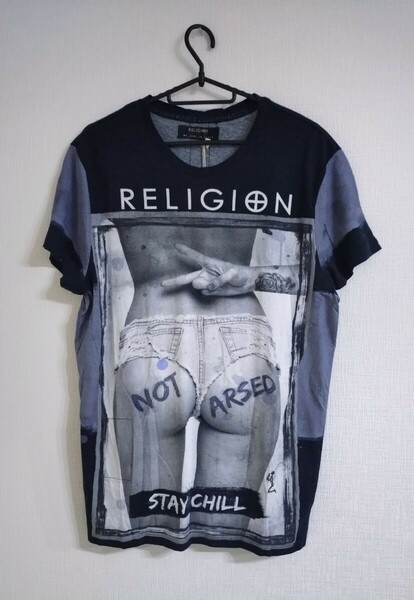 Religion レリジョン Tシャツ 半袖 UK(Sサイズ) M相当 ブラック×グレー