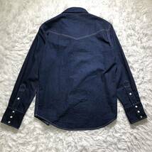 【未使用級】Pherrow's フェローズ　デニムウエスタンシャツ　40 L インディゴ　長袖 ヨーク　スナップボタン　日本製　コットン100%_画像5