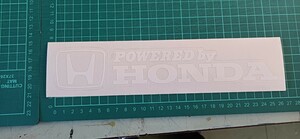 ホンダステッカー　POWDER by HONDA 透明に白プリント　横１２センチ