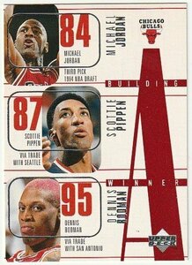 1996-97 UPPER DECK BUILDING A WINNER Michael Jordan/Pippen/Rodman/Kukoc/Harper CHICAGO BULLS
