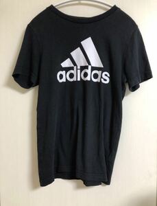 adidas アディダス Tシャツ　160 女の子　女児　黒　半袖Tシャツ半袖 ブラック ロゴ クルーネック 