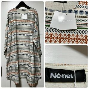 新品　タグ付き　ネネット　NE-net ワンピース　ひつじ　お花