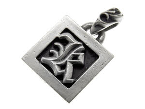 クロムハーツ CHROME HEARTS ■ 【 FRAMED LETTER BLOCK 】 フレームド レター ブロック イニシャル K シルバー ネックレス トップ 32606