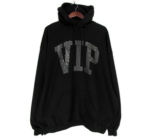 ヴェトモン VETEMENTS ■ 【 VIP CRYSTAL LOGO HOODIE 】 クリスタル VIP ロゴ プルオーバー フーディー パーカー 32615