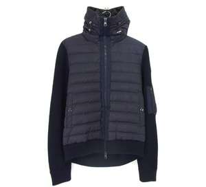 モンクレール MONCLER ■MAGLIONE TRICOT CARDIGAN E20919402800 94789 ロゴワッペンジップアップニット切替ダウンジャケット　w18601