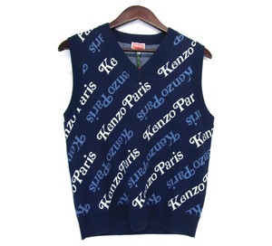 ケンゾー KENZO × ヴェルディ VERDY ■ 24SS 【 JUMPER VEST FE55PU4583CB 】 ジャガード ロゴ 総柄 ニット ベスト 32868