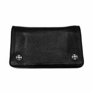 クロムハーツ CHROME HEARTS ■ 【 1ZIP 】 1ジップ クロスボール ボタン レザー ウォレット 財布　32561