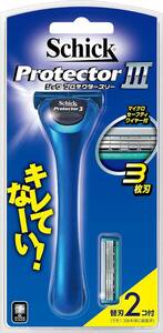 Schick(シック) シック Schick プロテクター スリー 3枚刃 ホルダー (替刃2コ付) カミソリ 剃刀 ヒゲソリ 髭