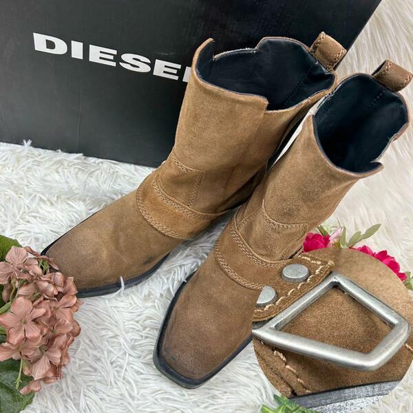 DIESEL ディーゼル レディース 24cm スウェード ブーツ ミドル丈