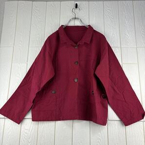 レッド 赤ボタンダウンシャツ レディース
