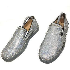 【ルブタン】本物 Louboutin 靴 25cm ピックボート スパイク スリッポン スニーカー カジュアルシューズ スタッズ 男性用 メンズ 40