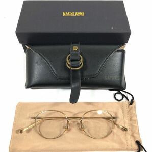 【ネイティブサンズ】本物 NATIVE SONS 伊達眼鏡 Winston O’B ブロンズ色系 サングラス メガネ めがね メンズ レディース 日本製 箱付きの画像1