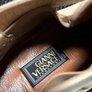 【ヴェルサーチェ】本物 GIANNI VERSACE 靴 27cm メデューサ ハイカットシューズ カジュアルシューズ ヌバック系レザー 紳士 メンズ 伊製 8の画像9