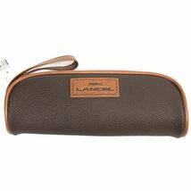 未使用品【ランセル】本物 LANCEL ペンケース ロゴモチーフ アイウェアケース 小物入れ 筆箱 ブラウン色 PVC メンズ レディース 送料520円_画像1