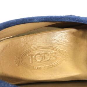 【トッズ】本物 TOD’S 靴 25.5cm ローファー スリッポン ドライビングシューズ シューズ 青色系 スエード 男性用 メンズ イタリア製 6 1/2の画像9