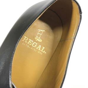【リーガル】本物 REGAL 靴 25.5cm 黒 ストレートチップ ビジネスシューズ 内羽根式 本革 レザー 男性用 メンズ 25 1/2 EEの画像9