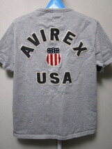 AVIREX VARSITY TEE・M・灰／グレー（アヴィレックスヴァーシティーTシャツブランドロゴパッチワッペンTシャツ）_画像1