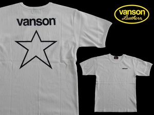 バンソン／vanson／Mサイズ／テレコ半袖Ｔシャツ／NVST-2408／オフホワイト／新品／送料無料／バイカー／ワンスター