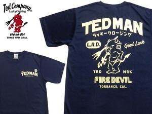 テッドマン／TEDMAN／Lサイズ／ドライ半袖Ｔシャツ／TDRYT-1800／ネイビー／エフ商会／新品／送料無料／アメカジ／吸水速乾