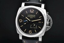 パネライ PAM01321 ルミノールマリーナ 1950 3デイズ GMT アッチャイオ 44mm SS/革 オートマ 裏スケ 黒 OP7119 W番【正規品】_画像1