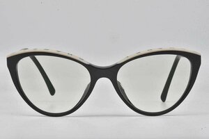  Chanel CHANEL Logo here Mark glasses frame black beige 3393-A