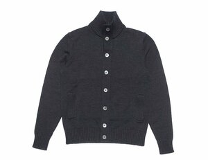  regular price 5.7 ten thousand use barely super-beauty goods ZANONE The no-neCHIOTOkyo-to middle gauge stand-up collar knitted cardigan wool gray men's 48