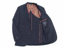 超美品 Brooks Brothers ペイズリー柄裏地 Loro Piana ロロピアーナ ピュアカシミヤ フランネル ジャケット Cambridge ネイビー メンズ 40_画像1