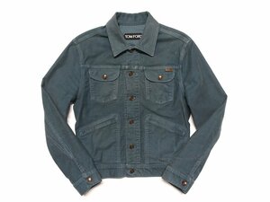 定価20万 美品 TOM FORD トムフォード ICON DENIM JACKET アイコン デニムジャケット BYJ41 TFD116 グレー系 メンズ S Gジャン