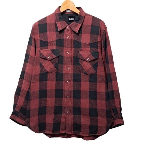 GOOD ENOUGH x BANSHEE Block Check Shirts グッドイナフ バンシー ビンテージ加工 ブロックチェック ネルシャツ M シャツ 