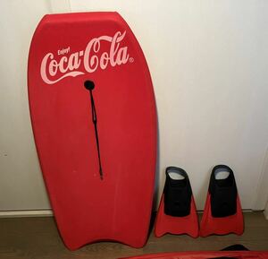 希少品　未使用コカコーラ・ノベルティー　ボディボード、フィン、専用バッグ一式