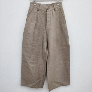 Vlas Blomme 13543091 Vintage Linen Twill リネンワンタックパンツ サイズF ワイド パンツ ベージュ ヴラスブラム 4-0327M 226327