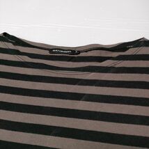 marimekko ボーダー コットン XS 長袖Ｔシャツ カットソー ロンＴ ブラック グレー系 マリメッコ 4-0404M 225132_画像3