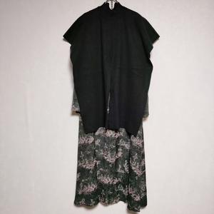 AMERI TOILE DE JOUY WITH KNIT DRESS ニット付き ドレス ワンピース ダークグリーン アメリ 4-0401M 234439