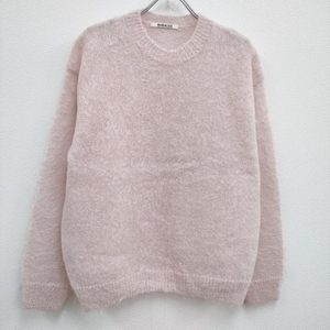 AURALEE BRUSHED SUPER KID MOHAIR KNIT PULL OVER A22AP04KM 定価39600円 ニット 22AW ピンク オーラリー 4-0402T 236382