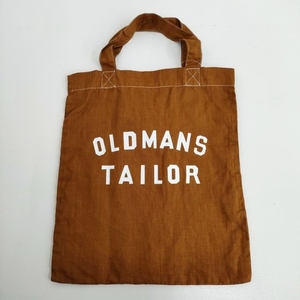 R&D.M.Co- 新品 OLDMANS TAILOR 製品染めリネンロゴプリントミニバッグ OMT PRINT MINI BAG 茶 オールドマンズテーラー 4-0402G 236020