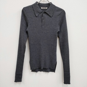 AURALEE FINE WOOL HIGH GAUGE RIB KNIT POLO A23AP02HW ニットポロシャツ 定価35200円 23AW グレー オーラリー 4-0402T 236381