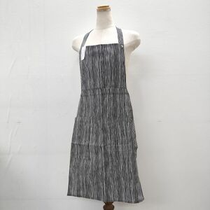 marimekko 新品 Varvunraita バルブンライタ ストライプ コットン エプロン ホワイト ブラック マリメッコ 4-0403G 226889