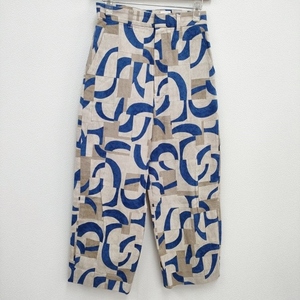 ROKU 6 BEAUTY&YOUTH COTTON KIKA PANTS 定価22000円 柄 パンツ ベージュ ブルー ロクビューティアンドユース 4-0405M 233443